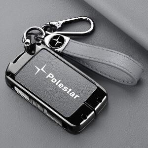 볼보 1 폴스타 2 폴스타 3 폴스타 4 2024 2025 가죽 자동차 키케이스 커버 쉘  키체인 폴딩백 악세사리