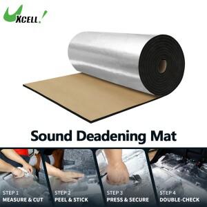 UXCELL 자동차 방음 매트 유리섬유 열 차단 소재 셀프 접착식 후드 펜더  보트 엔진 커버용