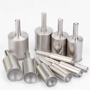 1Pc 3mm-25mm 장착 포인트 오목 다이아몬드 비드 그라인딩 헤드 볼 모양의 연마 호박색 옥석