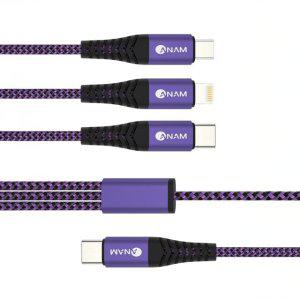 아남 3in1 C타입 충전케이블 핸드폰 태블릿 노트북 고속충전선 꼬임방지