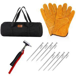 칼루스 캠핑 멀티 팩 세트 단조팩 20cm 8개 망치 가방 bbq장갑 스테인레스 텐트 타프