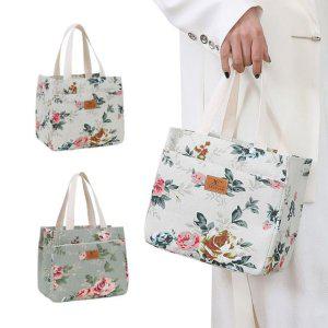 장미보냉백 도시락가방 보냉가방 보냉백 따뜻한 보온도시락 직장인 점심 보냉팩 파우치