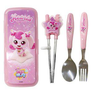 JMds 유유 도시락수저세트 캐치티니핑 하츄핑 무소음 교정 젓가락 풀세트 수저세트