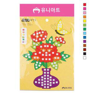 유니아트 재료 유아미술 1500 모자이크 모란
