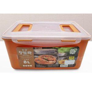 김치 보관 밀폐 용기 8리터 황토락 김장 반찬통 진공 수납통