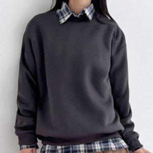 걸스컴포트 여성 보아 티셔츠 장팔 상티 스웻셔츠 빅핏 솔리드 원형넥 베이직 미니멀 일상템 캐주얼룩 윈터