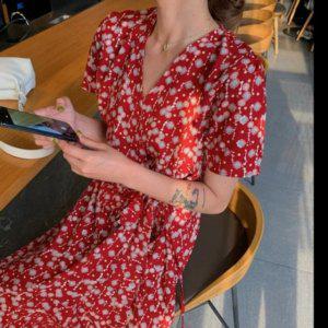 쉬폰소재 랩스타일 맥시드레스 롱사이즈 스커트 베스트여자 원피스룩