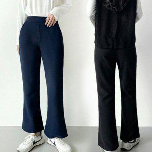 레이디스 융털웜라이닝 머스트해브 라이닝 허리 밴드 부츠컷 룩 트라우저 운동복 트레이닝세트 우먼 추리닝