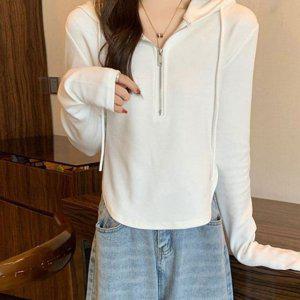 데일리 레이디스 기본핏 일상 후디 컴포트 하프집업롱티 탑 여성 스웻셔츠 크루넥티 폴로티 박스티