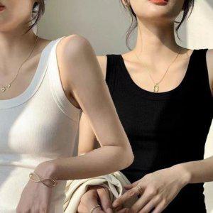 스탠다드 2색 1개 썸머 쿨링 여름용 골지나시레이디스 쿨나시 소매없음 이너나시 여름나시 겹쳐입기 이너웨