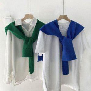 베이직솔리드 뜨개탑 어깨숄 카디건 10color 페이크숄스테디 어깨니트숄 케이프 레이디스 숄가디건