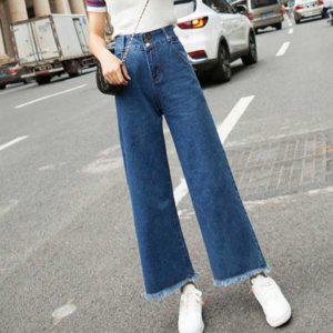 우먼 청 보세 캐주얼 진청청바지 여행 매치 릴렉스 20 대 30 보텀 색상봄