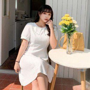 캐서린 진주 캐주얼 미니드레스 진주원 플러스사이즈 걸스 의류 클래식룩 셀프 웨딩드레스