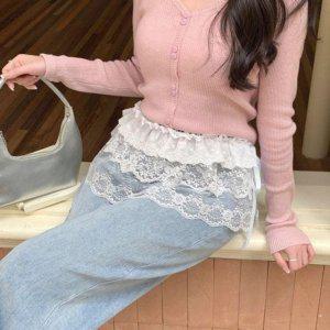 시그니처 랩 치마 코디레이어드 망사 플레어스커트 플리츠 미밝은색