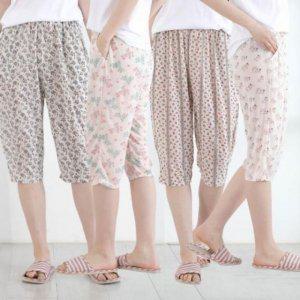 우먼 세븐부 몸빼바지 밝은색 주머니흰색 데일리룩 허리 밴드라인 고무줄 안전화복 여름용 하절기 일바지