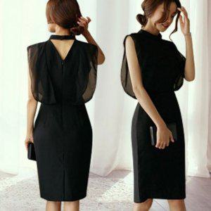 파티룩 스타일 수트시스루소재 롱드레스 웨딩 미디