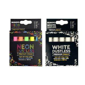 색상별 네온 분필 5색 강한 색감 수업용 1갑 교육용 아트