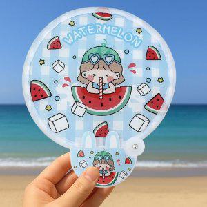 원터치 선물용 휴대용 부채 캐릭터 미니 판촉