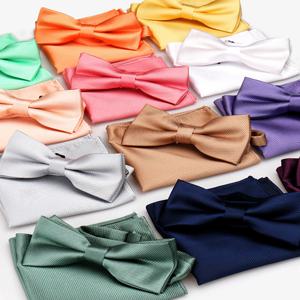 남성용 웨딩 고급 나비 넥타이, 손수건, 넥웨어 세트, 패셔너블하고 우아한 넥타이, 포켓 스퀘어, 손수건 액세서리, 크라바트