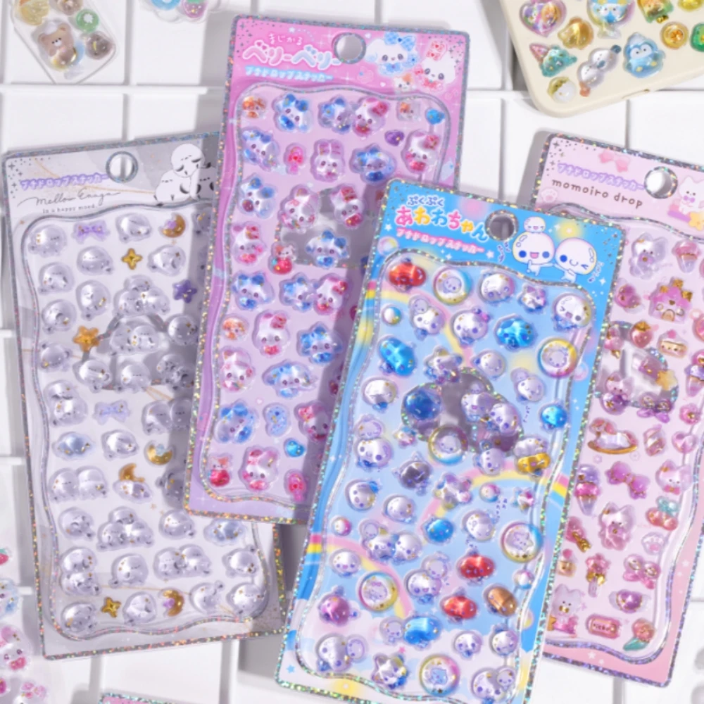 1 pc/4 pcs 새로운 달콤한 동물 미니 만화 3D 릴리프 스티커 Scrapbooking Diy 저널 귀여운 편지지 스티커