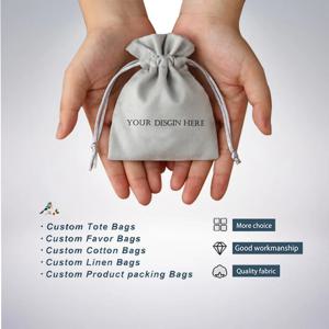 사용자 정의 링크 쥬얼리 Drawstring 가방 맞춤형 로고 인쇄 파우치 벨벳 보석 포장 자루 결혼식 호의 가방