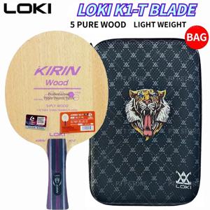 오리지널 LOKI 기린 K3 탁구 블레이드 5 우드 2 카본 탁구 패들 초보자 훈련 탁구 라켓 OFF + Loki Bag 포함