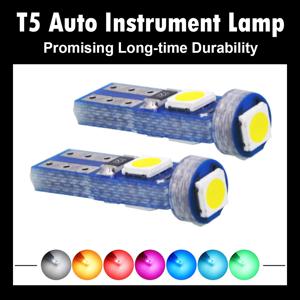 5개 T5 LED W3W W1.2W 17 37 73 74 LED 램프 자동차 계기판 조명 전구 자동차용 흰색 파란색 빨간색 노란색 녹색 분홍색 12V
