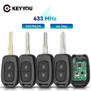 KEYYOU 2/3BNT 자동차 원격 키 Renault Sandero Logan Lodgy Dokker Dacia Duster 4A PCF7961 칩 433Mhz 자동 스마트 제어 키