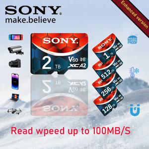 SONY-Extreme V60 마이크로 SD TF 카드, 드론 액션 카메라용 정품 메모리 카드, 최대 190MB/s, 2TB 1TB 512GB 256GB 128GB 64GB