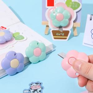 신선하고 귀여운 미니 꽃 아트 나이프 휴대용 및 포장 풀기 특급 배달 칼 학생 사무실 종이 절단 수제 칼