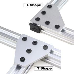 4/10개 5홀 90도 조인트 보드 플레이트 코너 앵글 브래킷 연결 조인트 스트립 2020 3030 알루미늄 프로파일용