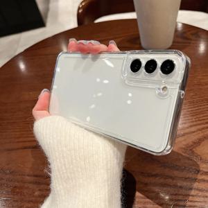 삼성 갤럭시 S22 S23 S21 울트라 S20 FE 플러스 A55 A16 A36 S25 A56 A26 A52 A54 A53 5G S24 실리콘 커버 용 투명 케이스