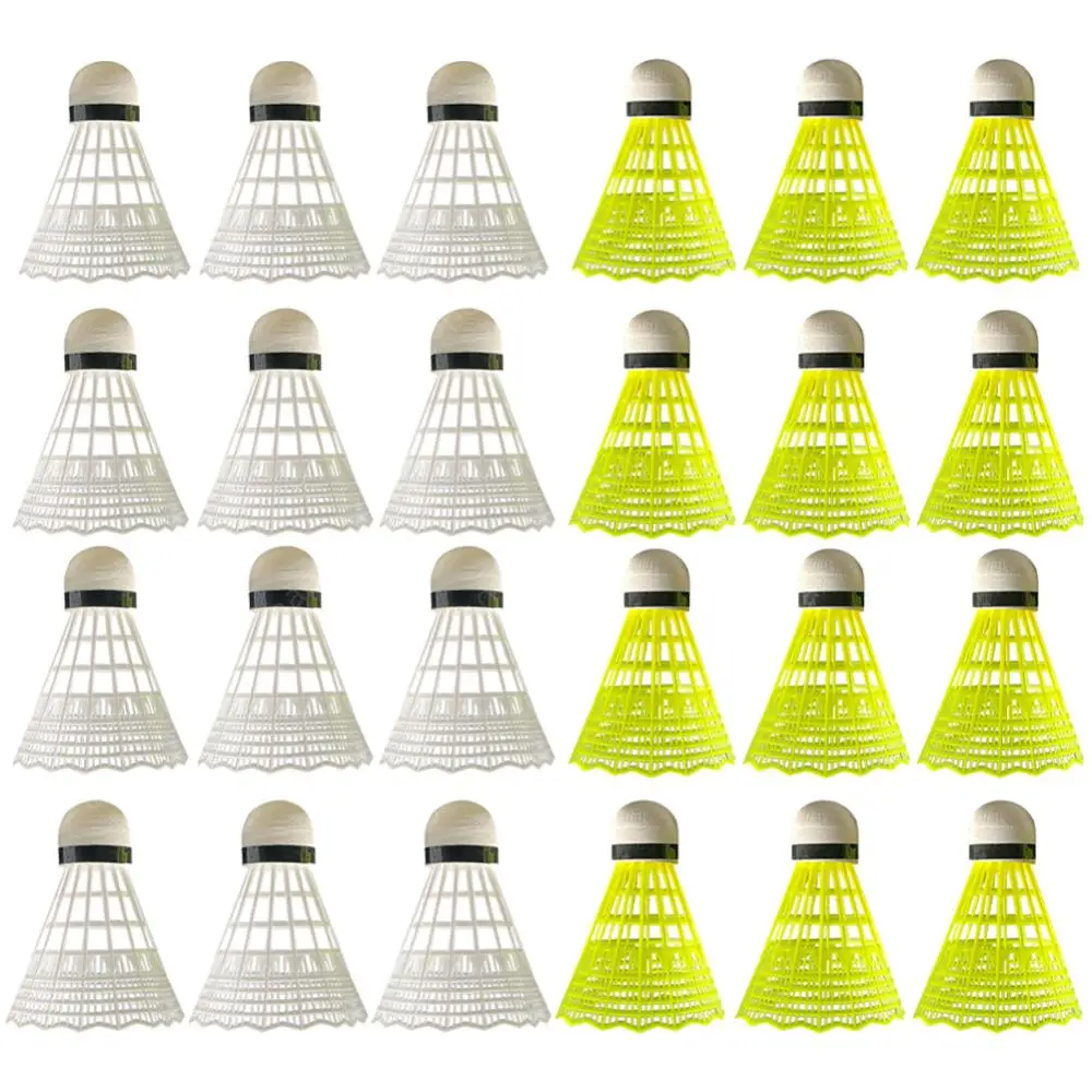 휴대용 녹색 PP 헤드 배드민턴 공, 스포츠 훈련, 나일론 셔틀콕, 야외 용품, 여행 제품, 3/6 개