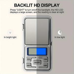 100/200/300/500g 0.01/0.1g 미니 디지털 저울 고정밀 백라이트 전자 포켓 저울 보석용 그램 무게 측정 주방용