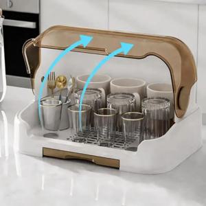 휴대용 아기 젖병 건조대 및 정리함 - 분리형 드립 트레이가 있는 방진 보관 용기, 위생적인 수유 액세서리