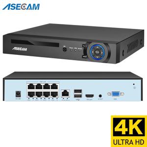 4k 울트라 HD POE NVR 비디오 레코더 Onvif H.265 48V 얼굴 감지 IP 카메라 CCTV 시스템 P2P 네트워크 보안 감시 카메라