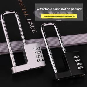 텔레스코픽 롱빔 콤비네이션 자물쇠 (대형, 4자리) - 체육관 사물함, 공구함 및 게이트 자물쇠용