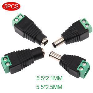 5개 12V 24V 5.5mm x 2.5mm 5.5 x 2.1MM 암수 DC 전원 플러그 잭 어댑터 CCTV 카메라 LED 라이트 스트립 커넥터용