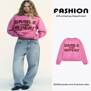 2025년 가을 신상 여성 패션 루즈 워싱 효과 스웨트셔츠 다용도 슬림 트렌디 스트리트웨어 가을 컬렉션