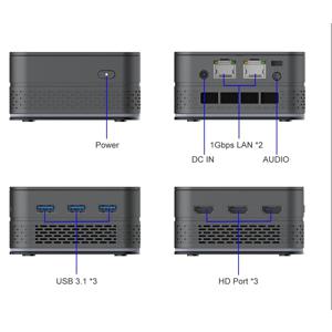 T9 Plus 미니 PC Intel Alder Lake N100 N150 16GB LPDDR5 512GB SSD Win 11 팜 컴퓨터 2* LAN 3*HDMI 방화벽 서버 WIFI5 HTPC