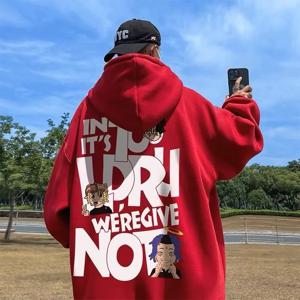 8XL 후드 풀오버 루즈핏 힙합 트렌디 가수 알파벳 아메리칸 남성 의류 및 커플 패션