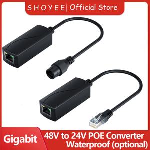 기가비트 PoE 48V ~ 24V PoE 변환기, RJ45 포트 출력 24V/1A, 패시브 24V 장치용 IEEE802.3af/at