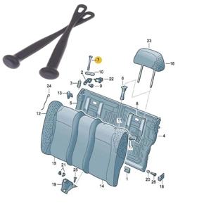 2개 고무 블랙 뒷좌석 등받이 릴리스 풀 로드 1H0885683 골프 MK3 / 제타 벤토 MK3 / 폴로 6N 6N2 / 캐디 MK2용