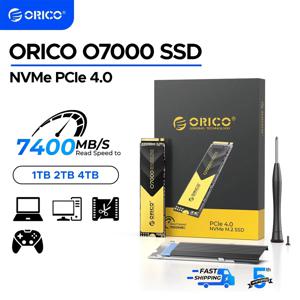 ORICO PCIe4.0 M.2 NVMe SSD PS5 게임용 7400MB/S 콘텐츠 제작자용 내부 솔리드 스테이트 드라이브 M 키 2280 SSD 1TB/2TB/4TB O7000
