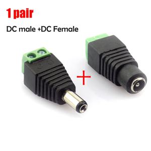1 쌍 DC 남성 여성 잭 플러그 커넥터 2.1x5.5mm 전원 공급 장치 어댑터 BNC CCTV 카메라 LED 스트립 램프 조명 조명