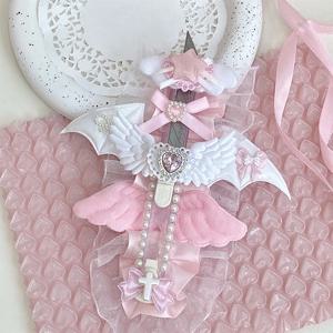 Y2K Burakku Kei 아트 나이프 수제 칼 날개 활 심장 절단 칼 스크랩북 종이 커터 학생 문구 선물