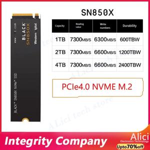 WD Western Digital SN850X/7100 1T/2TB 4TB 블랙 디스크 NVME M.2 솔리드 스테이트 드라이브 SSD 데스크탑 PCIE용