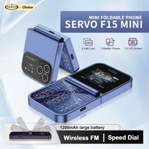 SERVO F15 미니 플립 휴대폰 2.0인치 디스플레이 듀얼 SIM 카드 블랙리스트 스피드 다이얼 매직 보이스 2G GSM 폴더 버튼 소형 휴대폰