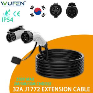 WUFEN 32A 2M/5M/10M 전기 자동차 J1772 연장 코드 충전 케이블 SAE J1772 암 플러그 전기 자동차 충전용 유형 1 수 PLug