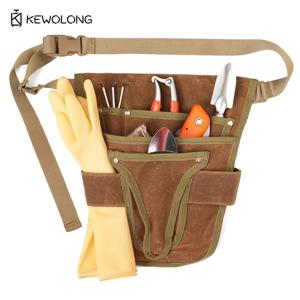 왁스 캔버스 허리 공구 가방 - 헤비 듀티 정원 및 전기 작업용 정리함 방수 제초제 저항성 작업용 앞치마